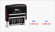 double dater stamp for expiry, manufacture