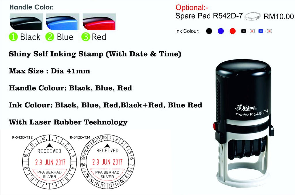 Shiny R-532D Self-inking Date Stamps