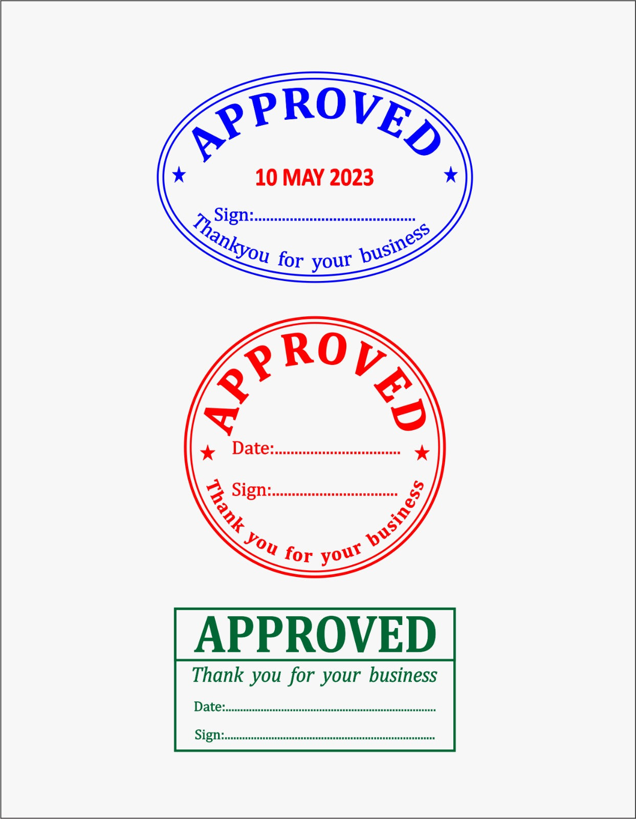 Approved and Checked Stamp design