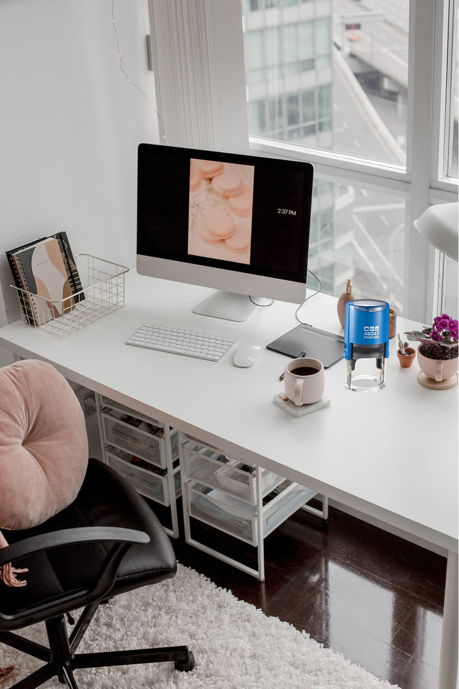 Round Stamp on Office Desk