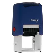 traxx printer 30x30mm self inking rubber stamp blue